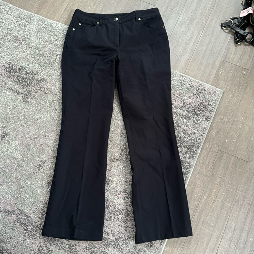 Escada Women's Dark Blue Tamara Straight Leg Trousers Dress Pants EU 38 / US 8